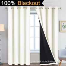 Cream 100% Blackout Curtains for Bedroom